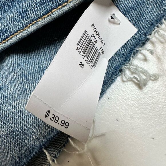 NWT Old Navy Plus Size OG Straight High Rise Raw Hem Denim Shorts - Size 26W - Picture 8 of 9